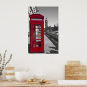 Big Ben Red-telefooncel Poster (Keuken)