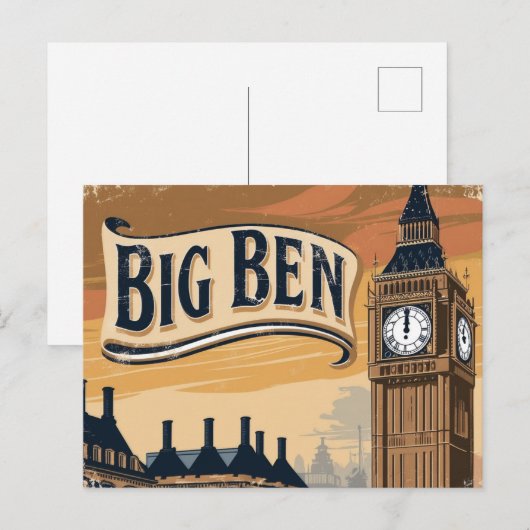  Big Ben reizen Feestdagenkaart (Voorkant / Achterkant)