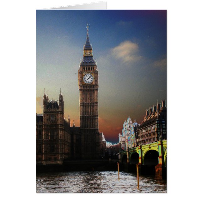 Big Ben Solarised van Londen (Voorkant)