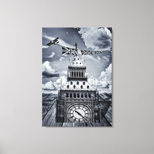 Big Ben Surreal British Art, London Canvas Afdruk (Voorkant)