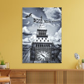 Big Ben Surreal British Art, London Canvas Afdruk (Insitu (Woonkamer))