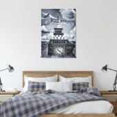 Big Ben Surreal British Art, London Canvas Afdruk (Insitu (Slaapkamer))