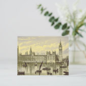 Big Ben Thames Westminster 1800 van het Londense p Briefkaart (Staand voorkant)
