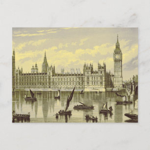 Big Ben Thames Westminster 1800 van het Londense p Briefkaart