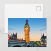 Big Ben uitzicht ansichtkaart Briefkaart (Voorkant / Achterkant)