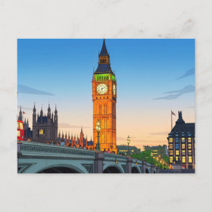 Big Ben uitzicht ansichtkaart Briefkaart