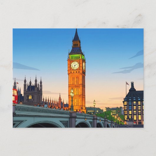 Big Ben uitzicht ansichtkaart Briefkaart (Voorkant)