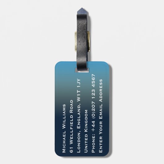 Big Ben van Londen Bagagelabel (Achterkant verticaal)