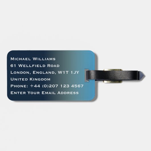 Big Ben van Londen Bagagelabel (Achterkant horizontaal)