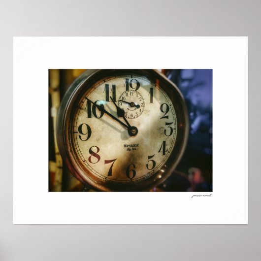 Big Ben Vintage Klok Poster Print (Voorkant)