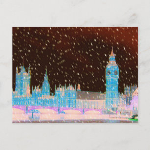 Big Ben Westminster Abbey London Red Skies Briefkaart