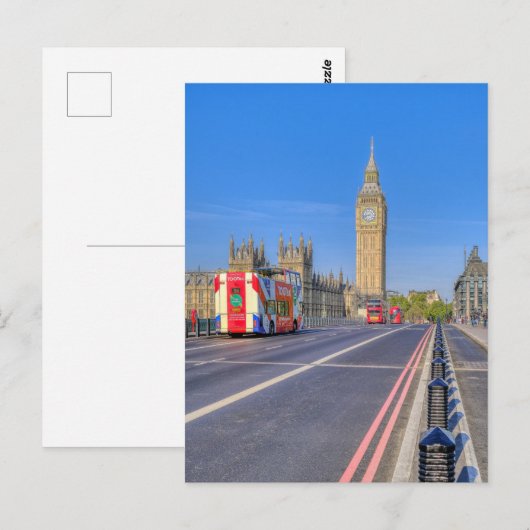 "Big Ben" Westminster, Briefkaart in Londen, Veren (Voorkant / Achterkant)