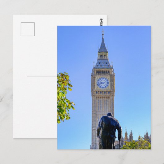 "Big Ben" Westminster, Briefkaart in Londen, Veren (Voorkant / Achterkant)