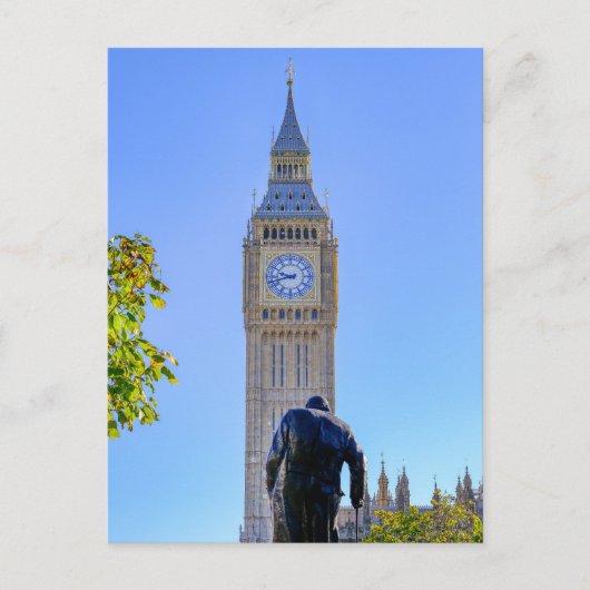 "Big Ben" Westminster, Briefkaart in Londen, Veren (Voorkant)