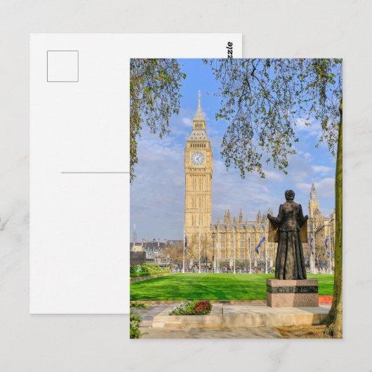 "Big Ben" Westminster, Briefkaart in Londen, Veren (Voorkant / Achterkant)