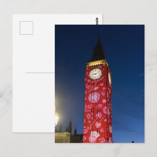"Big Ben" Westminster, Briefkaart in Londen, Veren (Voorkant / Achterkant)