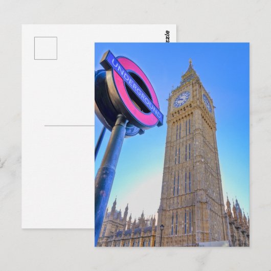 "Big Ben" Westminster, Briefkaart in Londen, Veren (Voorkant / Achterkant)