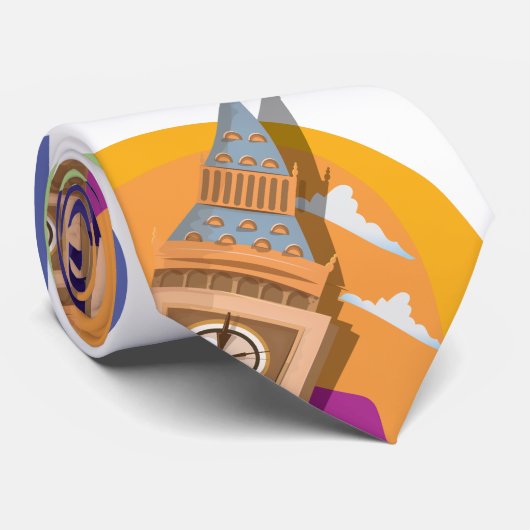 Big Ben Westminster Clock Tower Stropdas (Opgerold)