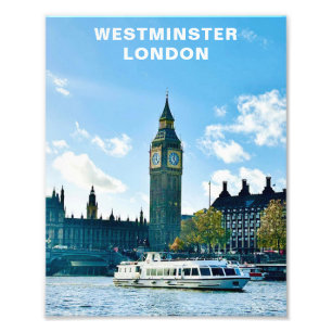 Big Ben Westminster London Thames Foto Afdruk