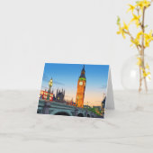 Big Ben Westminster uitzicht wenskaart Kaart (Gele Bloem)