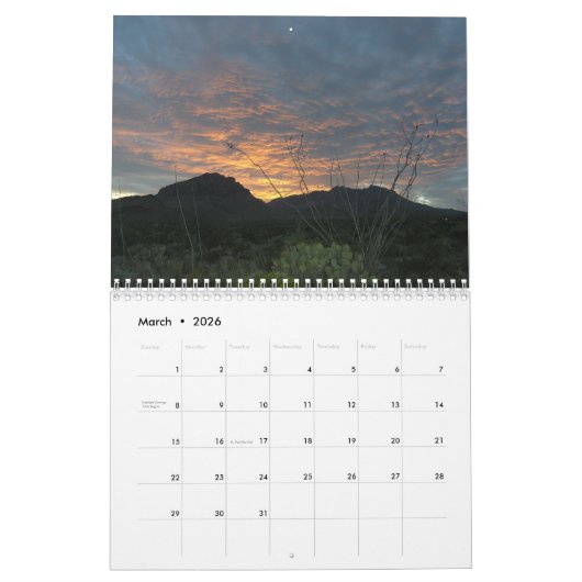 Big Bend Kalender (Mar 2026)