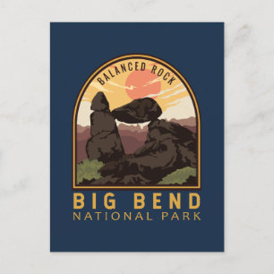Big Bend Nationaal Park Balanced Rock Emblem Briefkaart