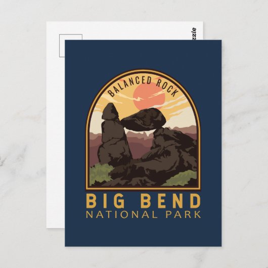 Big Bend Nationaal Park Balanced Rock Emblem Briefkaart (Voorkant / Achterkant)