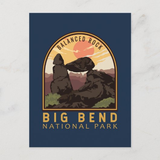 Big Bend Nationaal Park Balanced Rock Emblem Briefkaart (Voorkant)