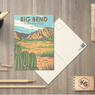 Big Bend Nationaal Park Chihuahuan Desert Vintage Briefkaart