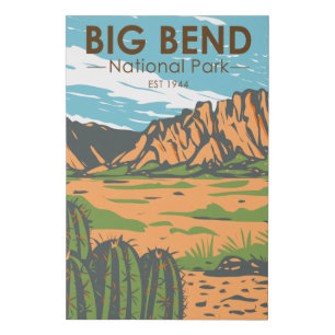 Big Bend Nationaal Park Chihuahuan Desert Vintage Imitatie Canvas Print