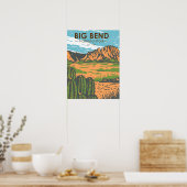 Big Bend Nationaal Park Chihuahuan Desert Vintage Poster (Keuken)