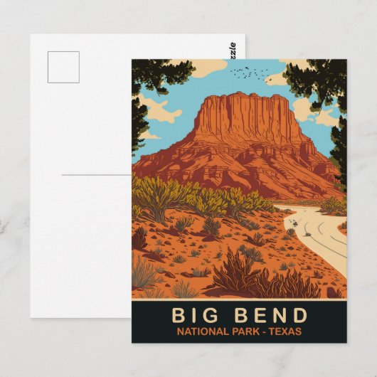 Big Bend, Nationaal Park, Texas, Reizen Briefkaart (Voorkant / Achterkant)