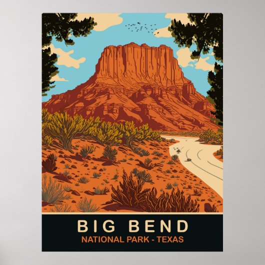 Big Bend, Nationaal Park, Texas, Reizen Poster (Voorkant)