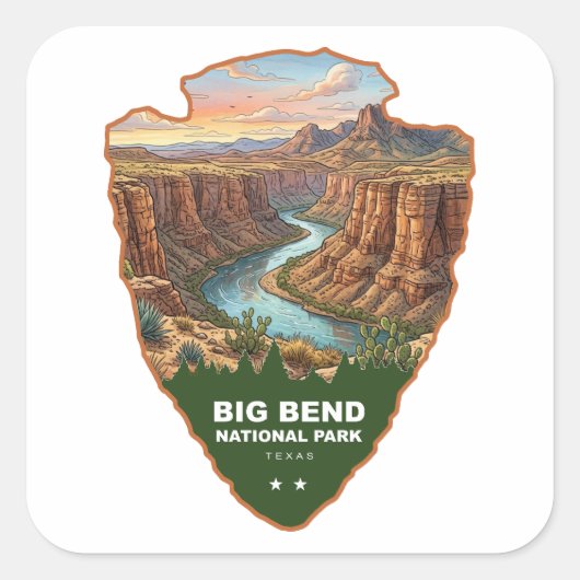 Big Bend National Park Arrowhead Vierkante Sticker (Voorkant)