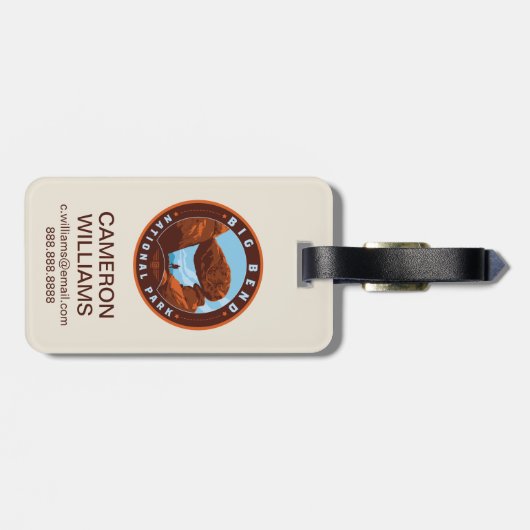 Big Bend National Park Bagagelabel (Achterkant horizontaal)