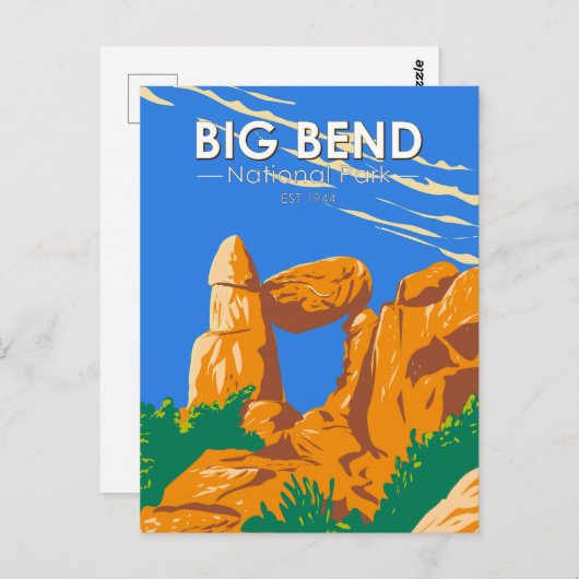 Big Bend National Park Balanced Rock  Briefkaart (Voorkant / Achterkant)