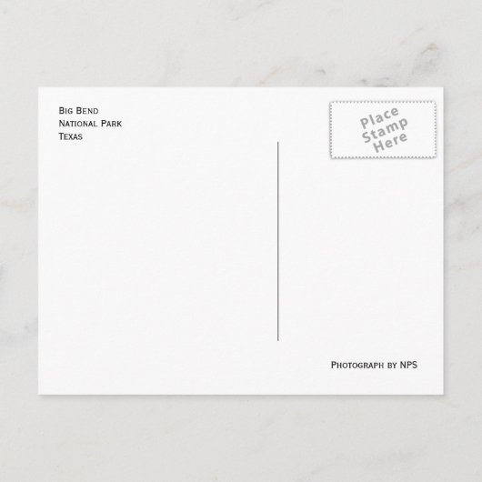 Big Bend National Park Briefkaart (Achterkant)