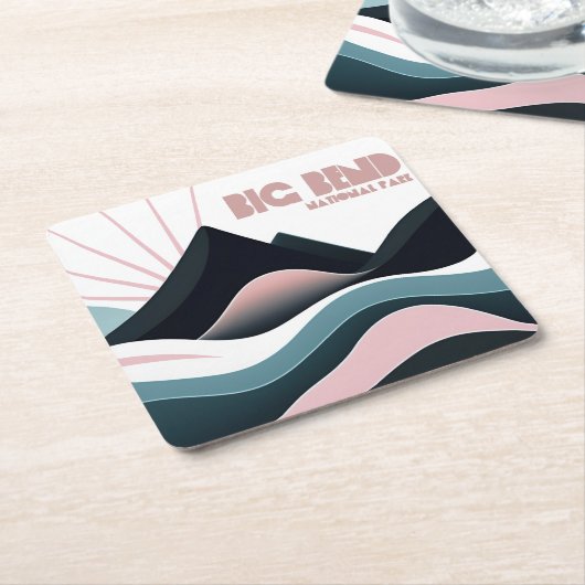 Big Bend National Park Gekleurde heuvels Kartonnen Onderzetters (Schuin)