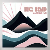 Big Bend National Park Gekleurde heuvels Poster (Voorkant)