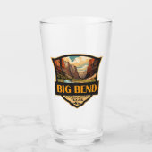Big Bend National Park Illustratie Retro Badge Glas (Voorkant)