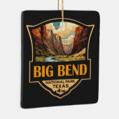 Big Bend National Park Illustratie Retro Badge Keramisch Ornament (Rechts)