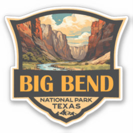 Big Bend National Park Illustratie Retro Badge Sticker