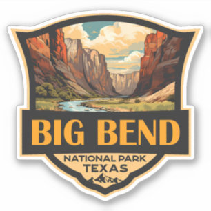 Big Bend National Park Illustratie Retro Badge Sticker