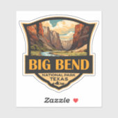 Big Bend National Park Illustratie Retro Badge Sticker (Vel)
