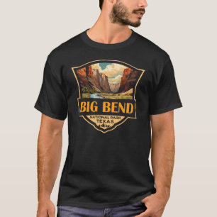 Big Bend National Park Illustratie Retro Badge T-shirt