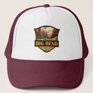 Big Bend National Park Illustratie Retro Badge Trucker Pet