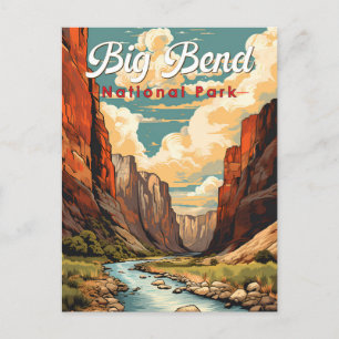 Big Bend National Park Illustratie Retro Briefkaart