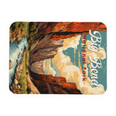 Big Bend National Park Illustratie Retro Magneet (Horizontaal)