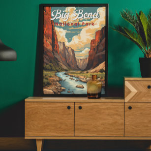 Big Bend National Park Illustratie Retro Poster