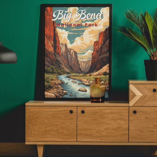 Big Bend National Park Illustratie Retro Poster
